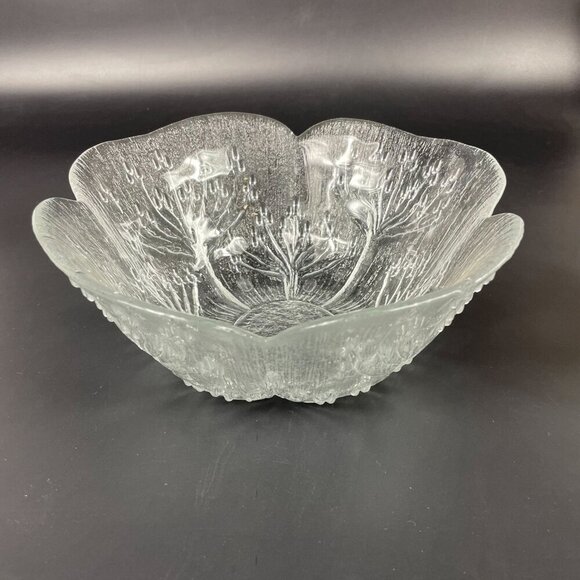 Lasisepat Mantsala Finland Cow Parsley Glass Serving Bowl & 3 Matching Dishes Se - Picture 4 of 7